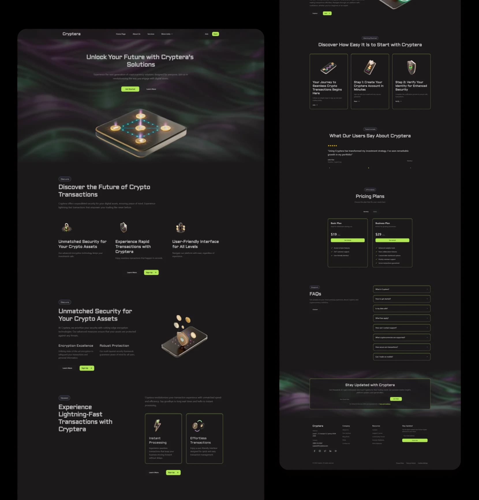 Cryptera cryptocurrency trading platform interface
